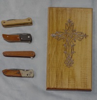Tom Oleson - Chip carved cross & Pocket Knives